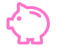 pink piggy bank icon